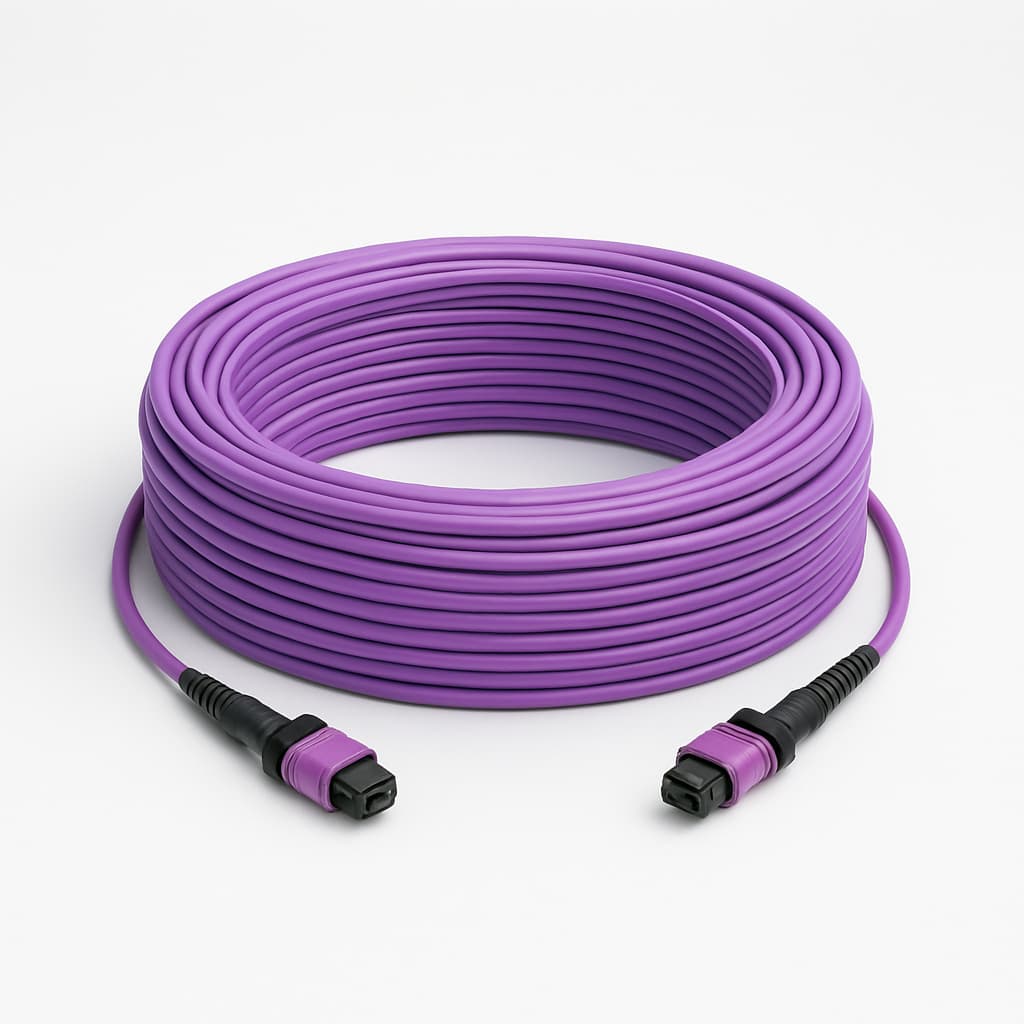 Telegaertner L00836B0044 MPO Female Patch Cord 70m Type B OM4 — illustrative AI-generated image