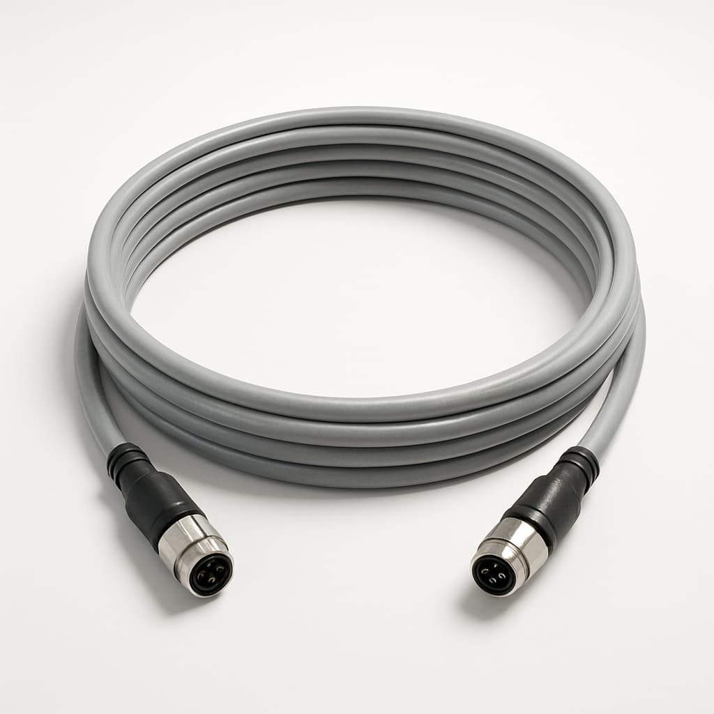 Telegaertner M12D-CP/M12D-CP SFUTP C5 XFRNC Cable Assembly, 7m — illustrative AI-generated image