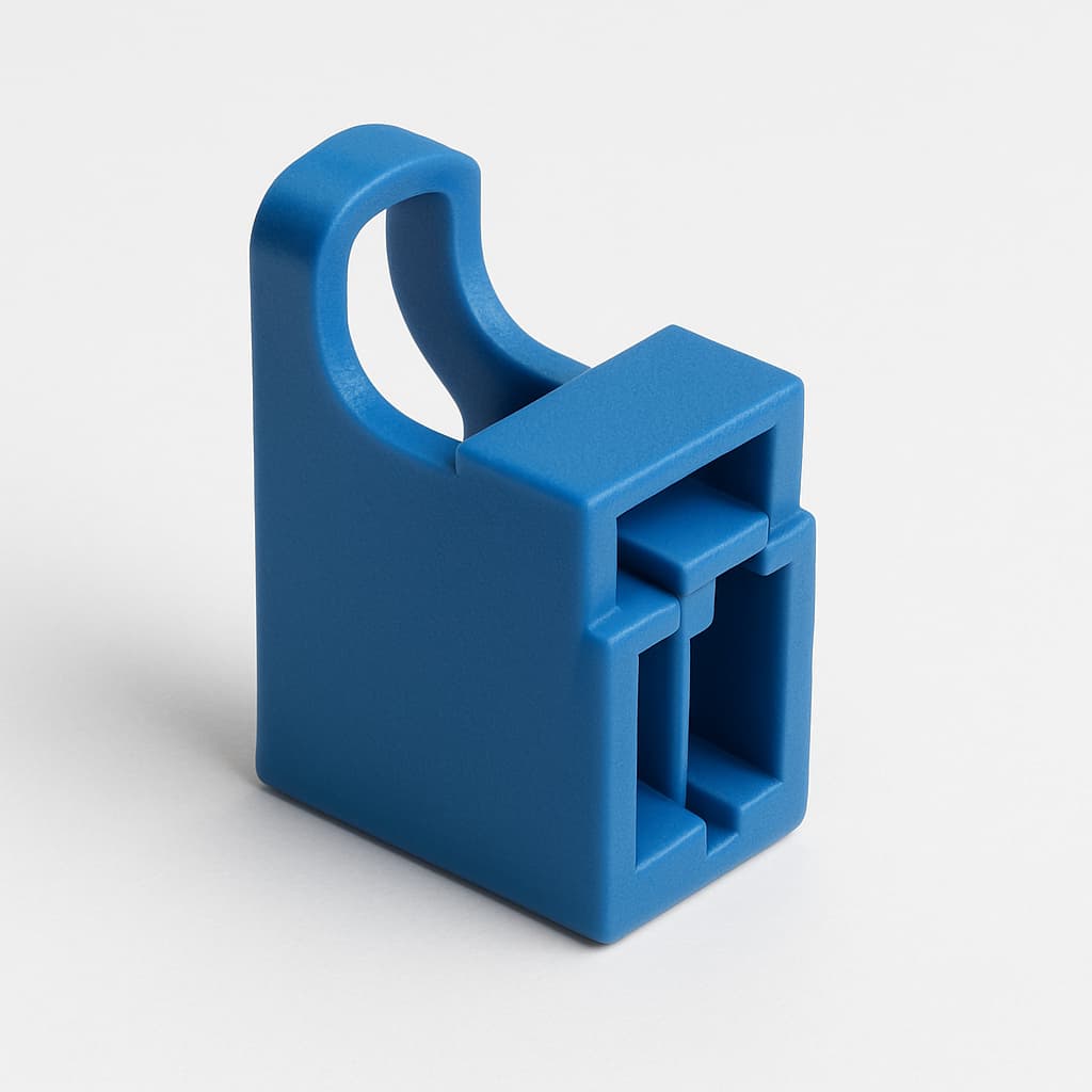 B00041A0119 Clamp for LC Connectors, Blue — illustrative AI-generated image