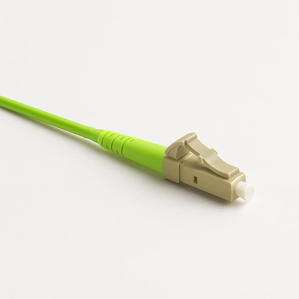 LC Plug MM Lime Green Cable Assembly U01100A0398 — illustrative AI-generated image