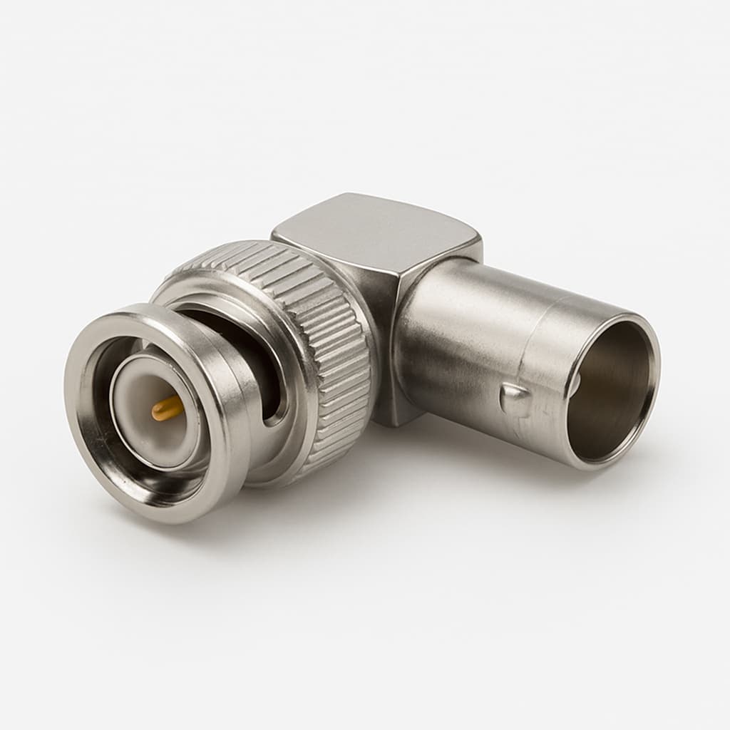 EZ-400-BM-RA-X BNC Right Angle Male Plug — illustrative AI-generated image